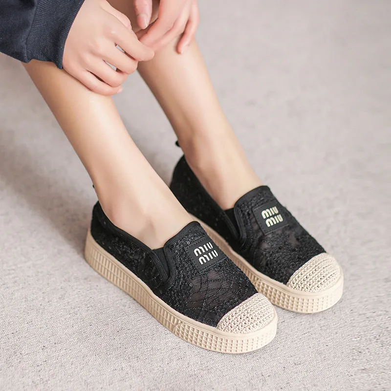 Women Minimalist Breathable Mesh Flat Casual Shoes