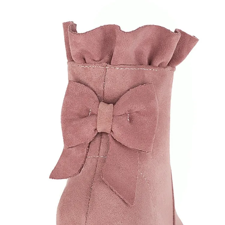 Women's  Ruffle High Heel Short Boots