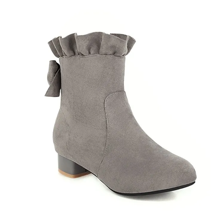 Women's  Ruffle High Heel Short Boots