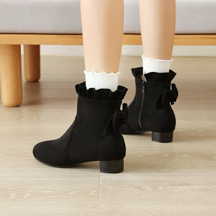 Women's  Ruffle High Heel Short Boots