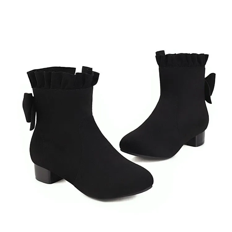 Women's  Ruffle High Heel Short Boots