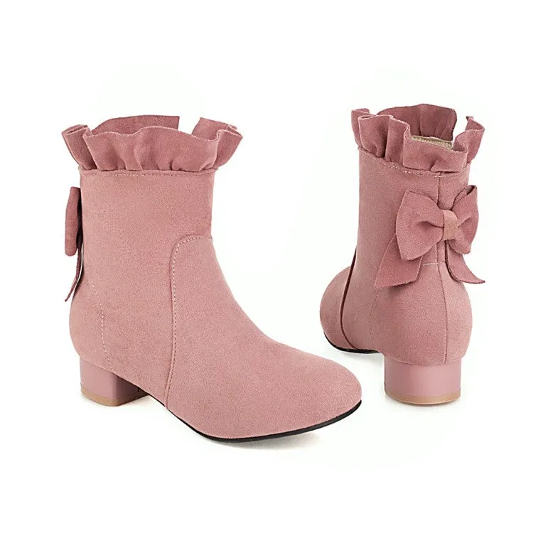 Women's  Ruffle High Heel Short Boots