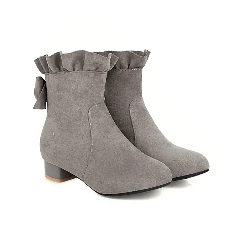 Women's  Ruffle High Heel Short Boots