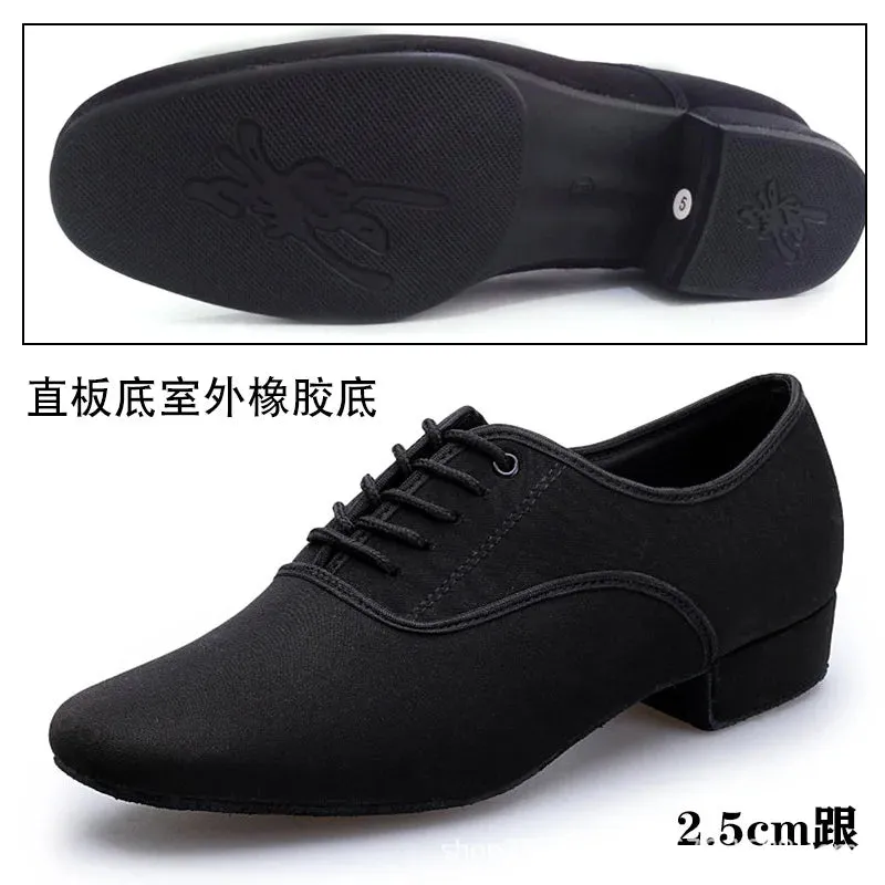 XIHAHA Ballroom Latin Dance Shoes Men's Jazz Shoes Sneakers for Men Low Heel Professional or Practice Dancing Shoes Oxford Cloth