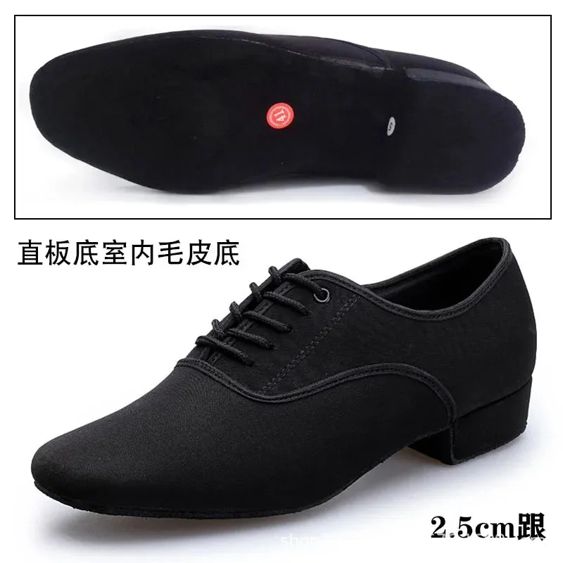 XIHAHA Ballroom Latin Dance Shoes Men's Jazz Shoes Sneakers for Men Low Heel Professional or Practice Dancing Shoes Oxford Cloth