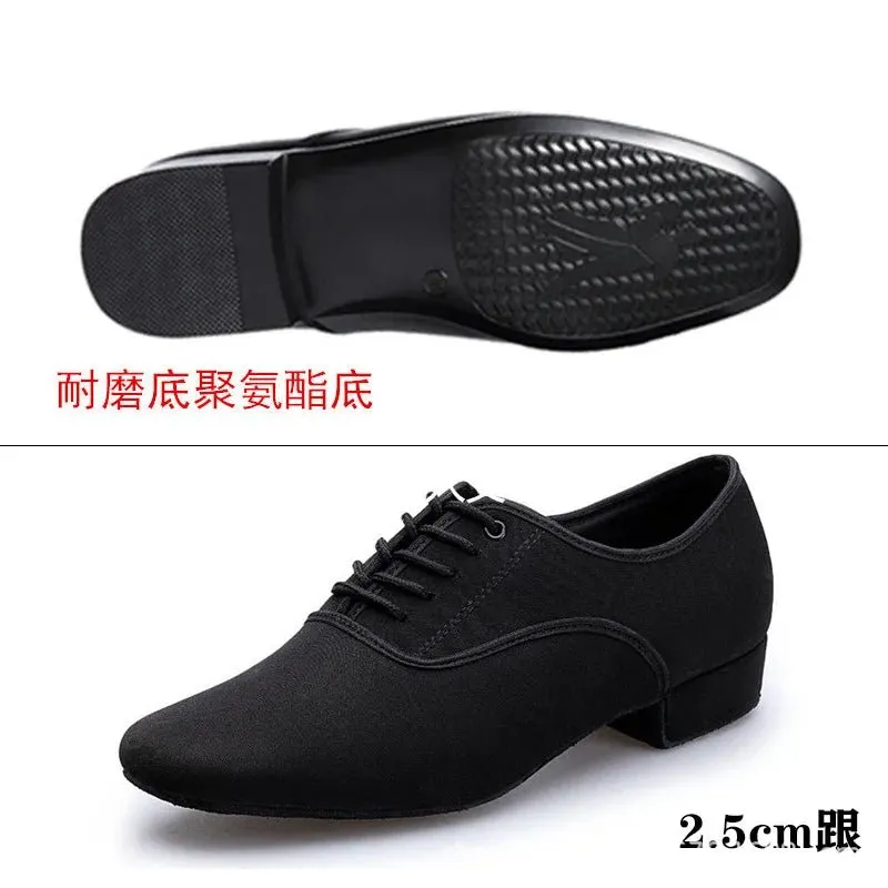 XIHAHA Ballroom Latin Dance Shoes Men's Jazz Shoes Sneakers for Men Low Heel Professional or Practice Dancing Shoes Oxford Cloth