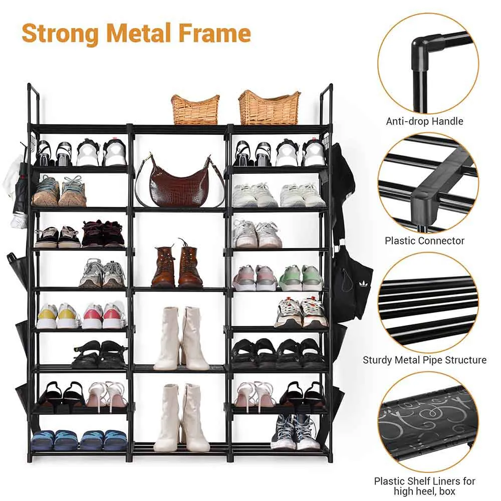 Yescom 9 Tiers Metal Shoe Rack 42 Pairs Shoe Organizer Shelf